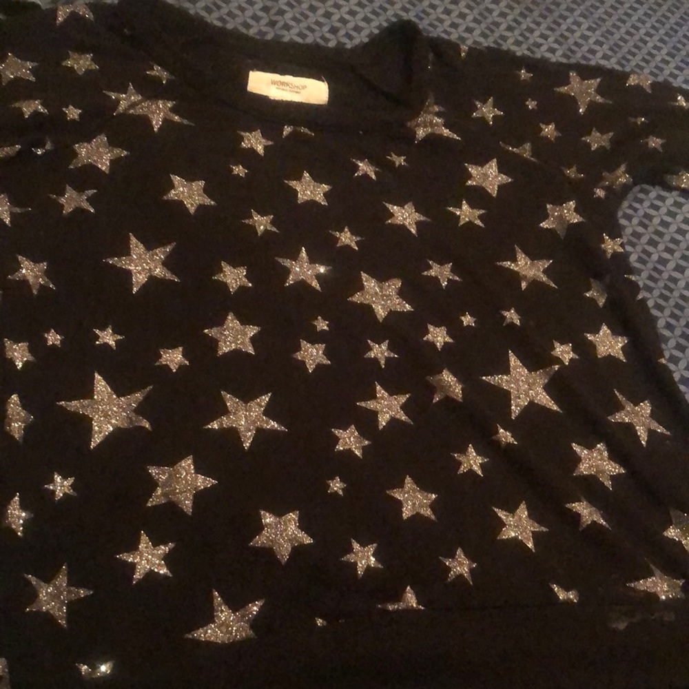 Black sweater w/ grey glitter stars